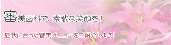 症状に合った審美メニューをご紹介します！
